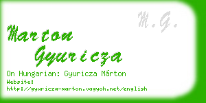 marton gyuricza business card